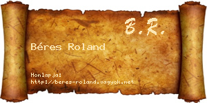 Béres Roland névjegykártya